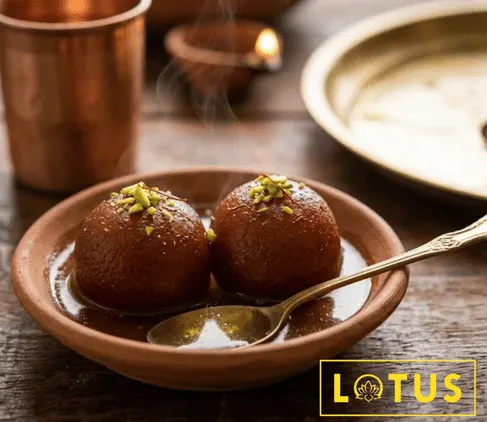 Hot Gulab Jamun Dessert — Lotus Restaurant Patna